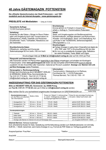GM Pottenstein Preisliste-Mediadaten-Anzeigenspiegel 2023